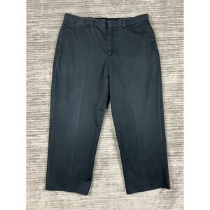 L.L. Bean Pants‎ Womens 40 Black Chino Flat Front 100% Cotton Casual